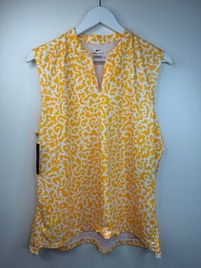 Nike Yellow and White Sleeveless Dri-FIT Camisole Women’s Golf Top
